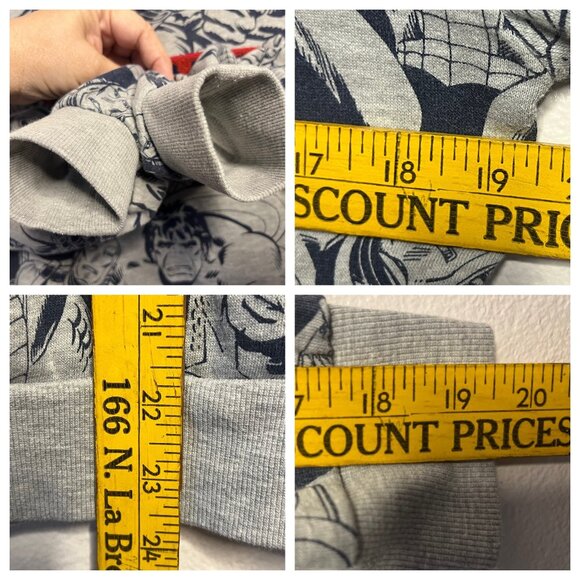 Marvel Comics Themed  Sweatshirt Hoodie Youth Large Gray & Navy TV Super Hero - Picture 9 of 16